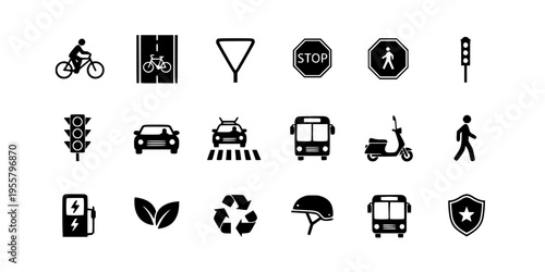 Bicycle Lane Sign Silhouette