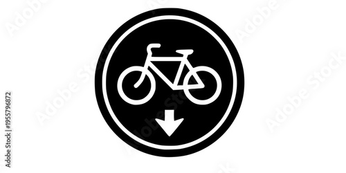Bicycle Lane Sign Silhouette