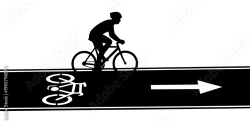 Bicycle Lane Sign Silhouette