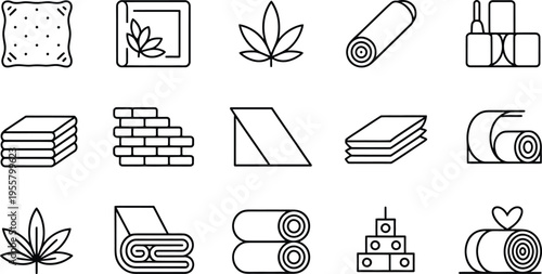 Set of 20 yoga and wellness icons vector