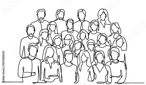 line primitive doodles line of the crowd on white background