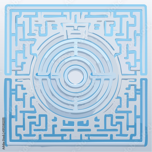 Abstract Labyrinth Line Pattern