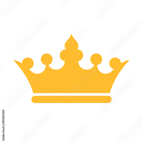 Golden royal crown silhouette. Luxury and king authority concept vector illustration.