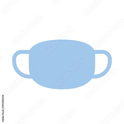 Light blue medical face mask. Virus protection and healthcare concept vector illustration.
