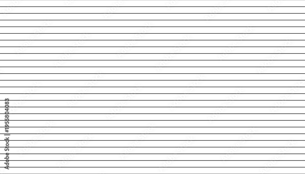 Fototapeta premium Vector black simple lined paper pattern. Horizontal notebook single lines. 