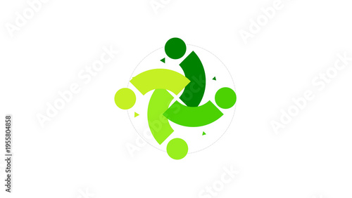 Abstract green unity logo circular community connection icon