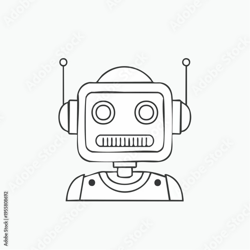 KI Icon Roboterkopf minimalistisch