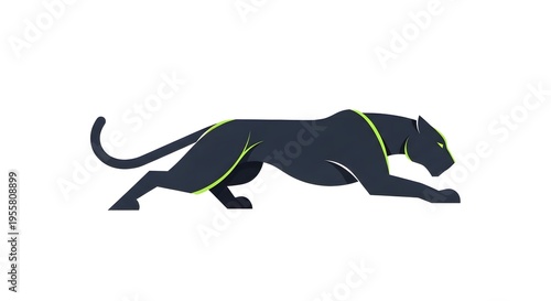 Sleek black panther logo design with minimalist style