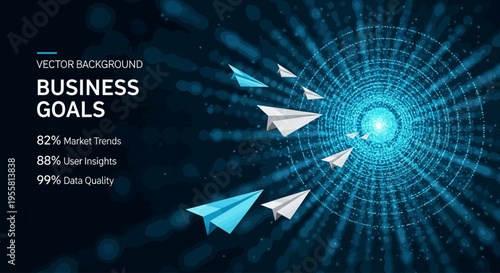 Strategic Business Goals Taking Flight Through a Digital Data Tunnel of Opportunity and Growth