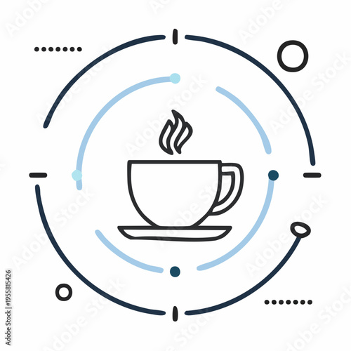 Kaffee Tasse Icon minimalistisch Outline