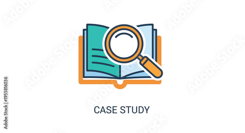 An open book with a magnifying glass resting on its pages