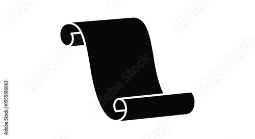 Simple black and white illustration of a rolled parchment scroll