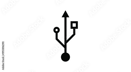 Black and white illustration of a standard usb type a connector