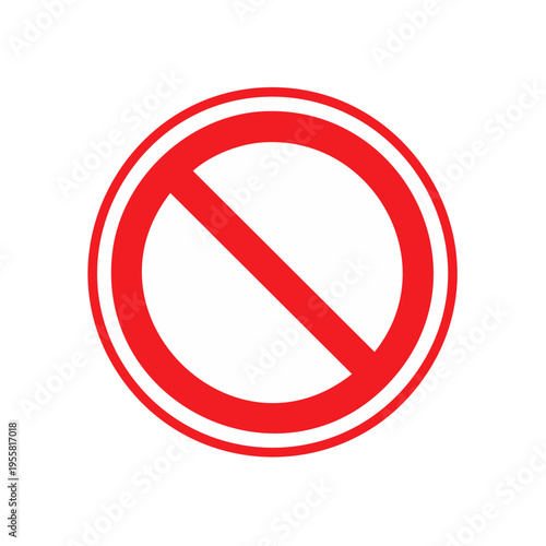 Free Download Red prohibition circle with a diagonal red line across, symbolizing a ban or restriction - GFXLoad