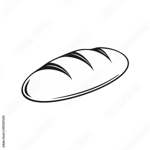 Stylized loaf of bread icon with scoring on a dark gradient circle background