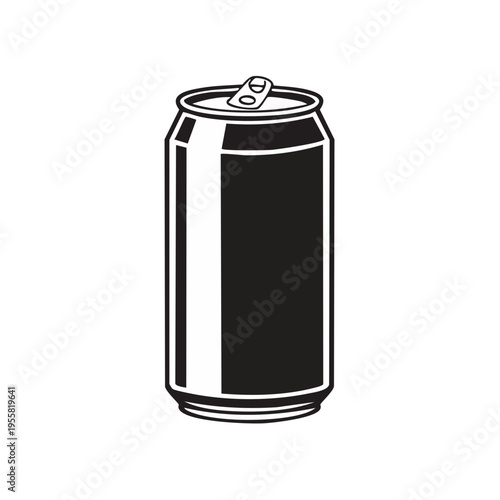 Monochromatic Illustration of a Beverage Can with Pull Tab