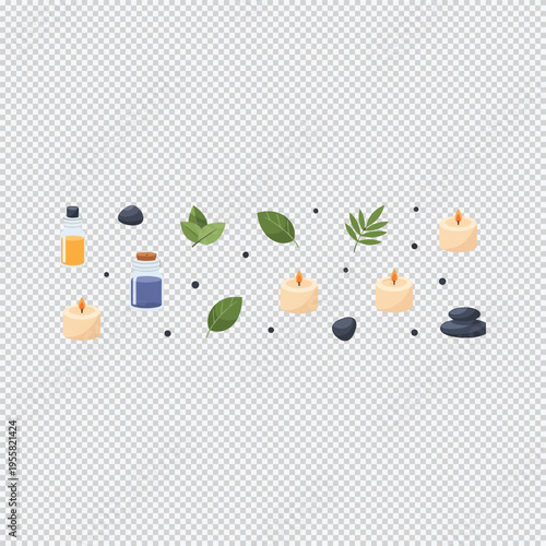 Set of 14 spa and wellness icons vector