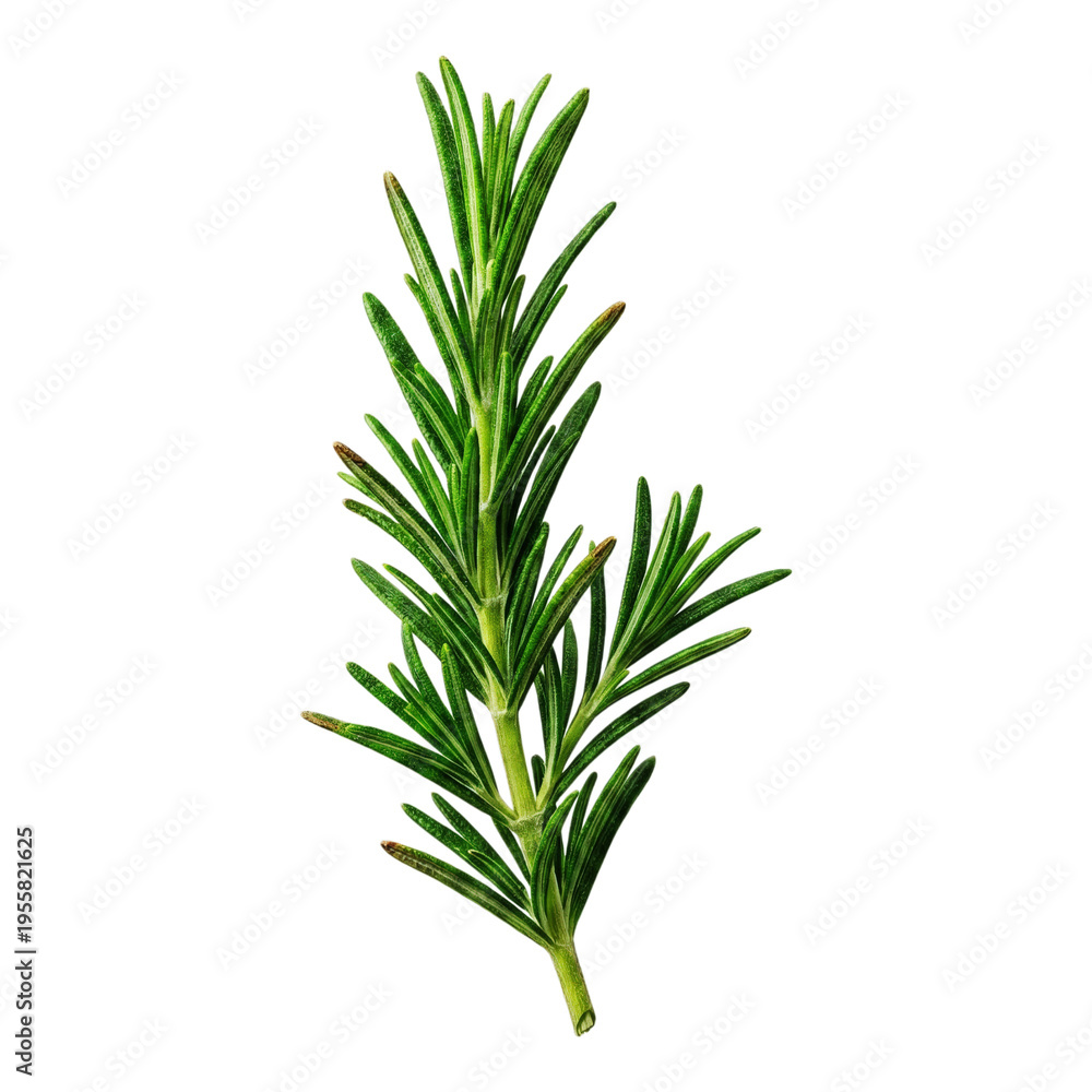 Obraz premium Single Sprig of Fresh Organic Green Rosemary Herb for Culinary