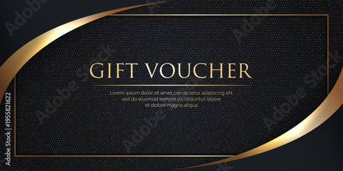 Elegant luxury black with gold lines gift card