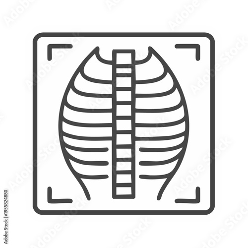 Rib cage x-ray medical icon outline