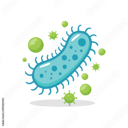 Microbe and Viruses Bacteria Cell Illustration Science Medical Healthcare