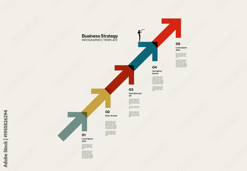 Business Growth Strategy Steps Infographic Template with Arrows ...