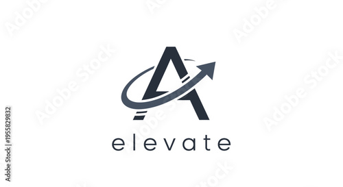 Elevate logo with arrow and letter.