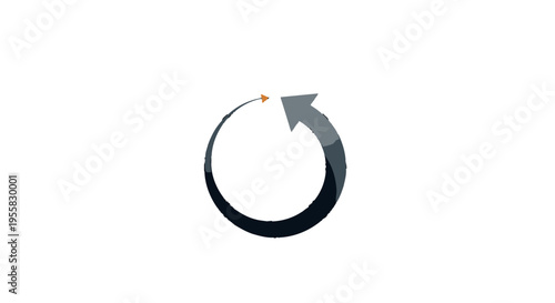 Circular arrow graphic design element.