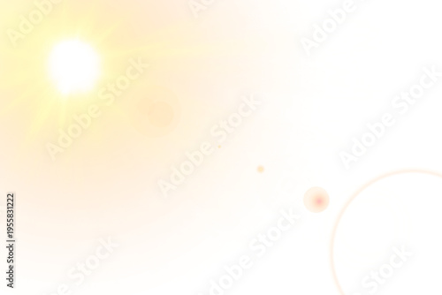 Abstract bright sun background with lens flare and heat effect