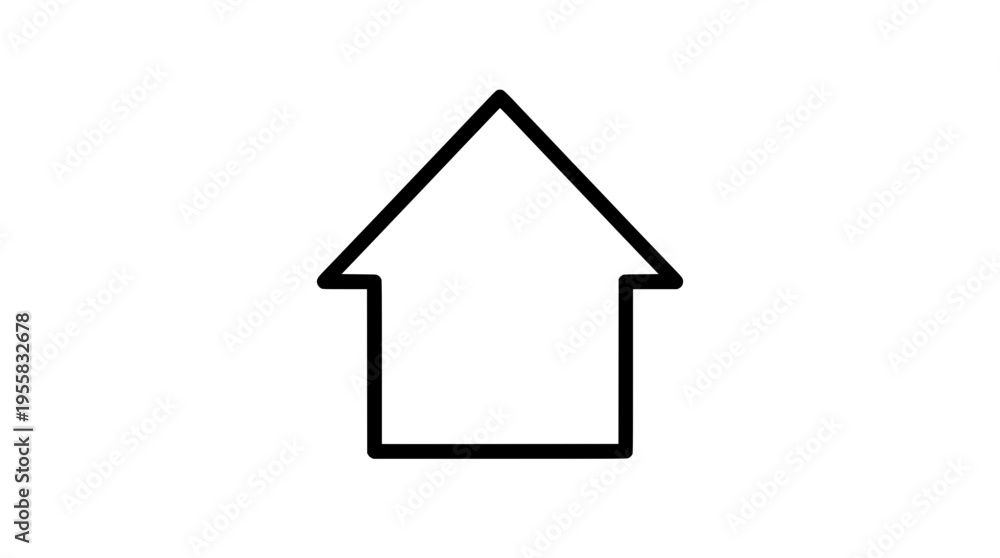 Fototapeta premium House Outline Icon for Homepage and Real Estate Navigation