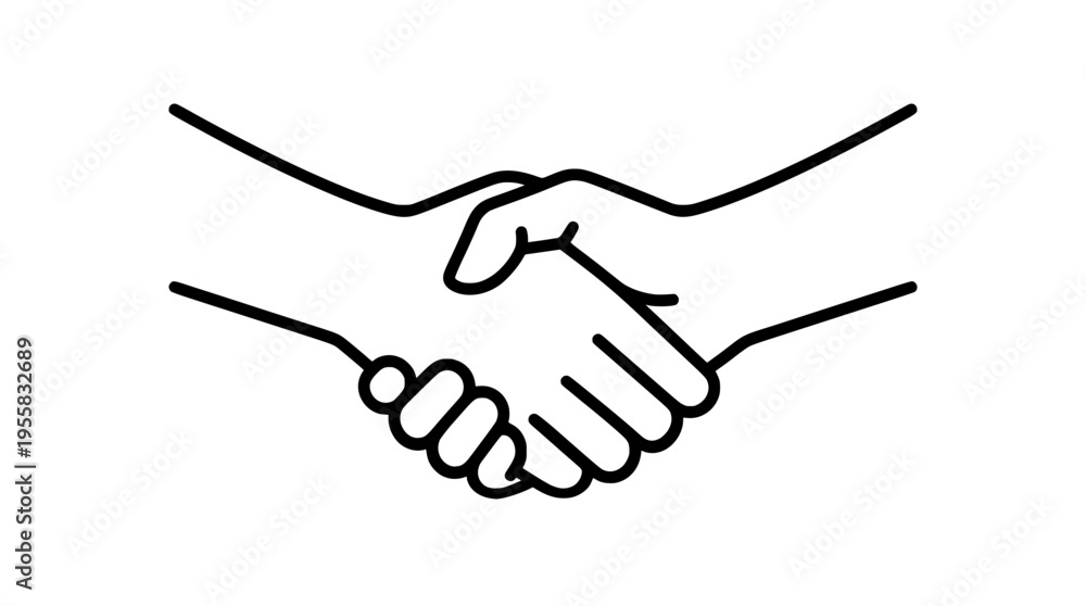 Fototapeta premium Handshake outline icon, partnership symbol