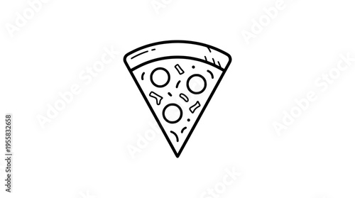 Single Pizza Slice Icon for Fast Food Menu and Snack