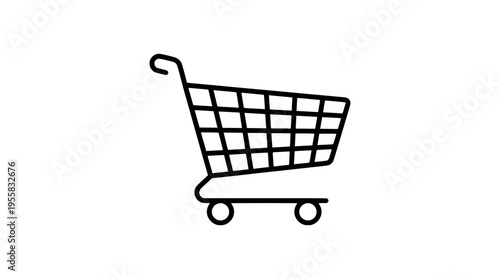Ecommerce Shopping Cart Icon for Online Retail and Checkout