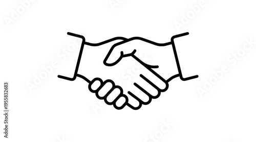 Handshake line icon, cooperation agreement symbol