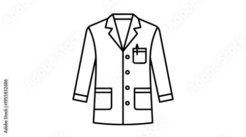 Lab coat line icon, doctor uniform outline