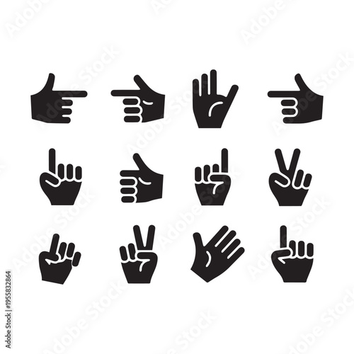 vector hand icon set.