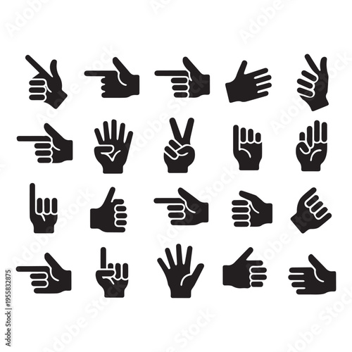 UI Touch Gesture and Finger Symbol Icon Set.
