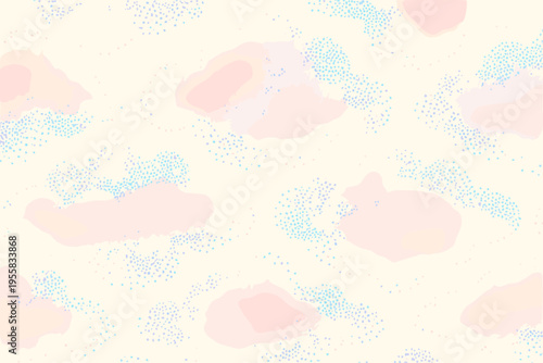 Soft clouds with pastel colors in a light background create a simple design element for various uses