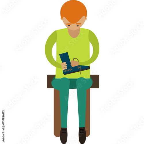 Shoemaker vector icon isolated on white