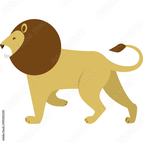 Lion zoo animal vector icon
