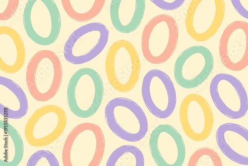 Colorful circles on a light background create a playful pattern for textiles and designs in various applications