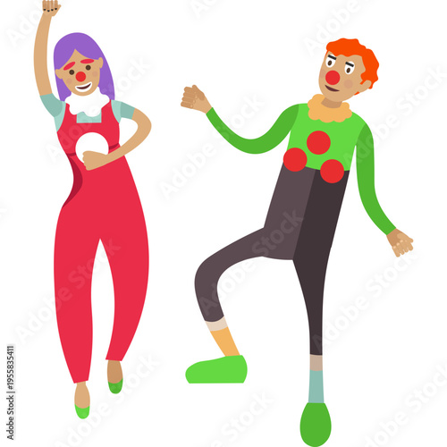 Pair of clown performance vector icon