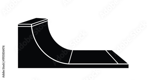 Black ramp design with curved transition a striking silhouette