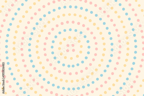 Colorful circular pattern made of dots in light colors on a simple background in a creative and artistic design