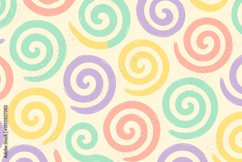 Colorful spiral patterns create a fun background design for various purposes and uses in art or decoration