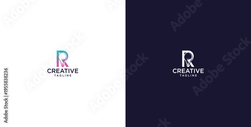 smart bulb logo icon. bulb logo technology. initial logo design R