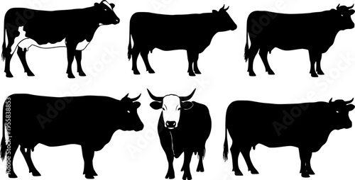 cow silhouettes
