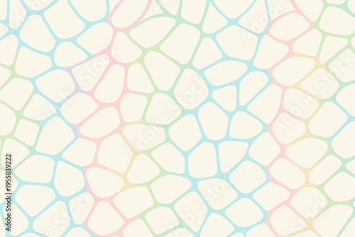 Pattern design with colorful shapes and lines on a light background showing a unique layout for textiles or wallpapers