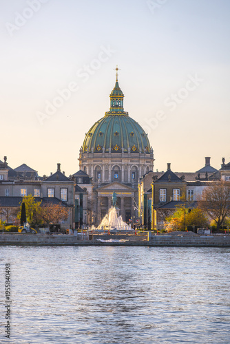 Photography A view of Marmorkirken, known as Frederiks Kirke, as seen from the water