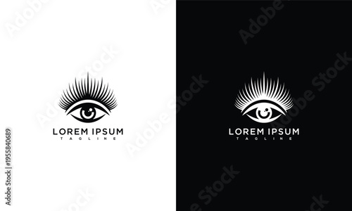 Modern Eye Vision Logo with Radiant Eyelashes Design